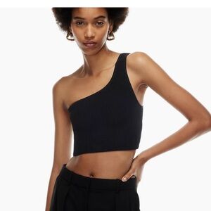 Aritzia One-Shoulder Black Crop Top